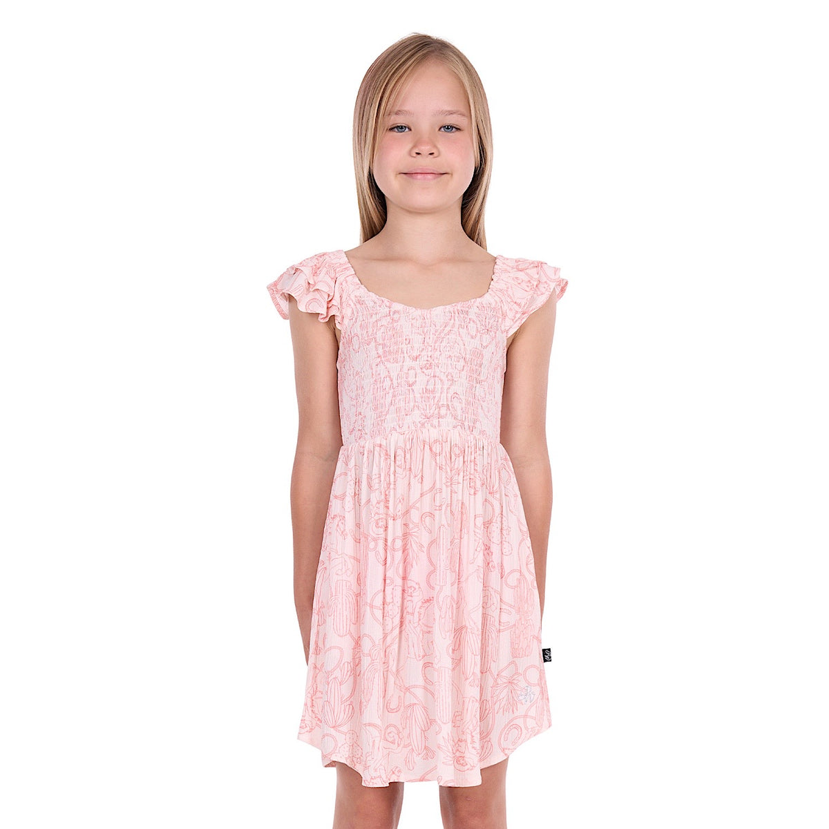 Pure Western Girl's Sara Short Sleeve Dress - Cream
