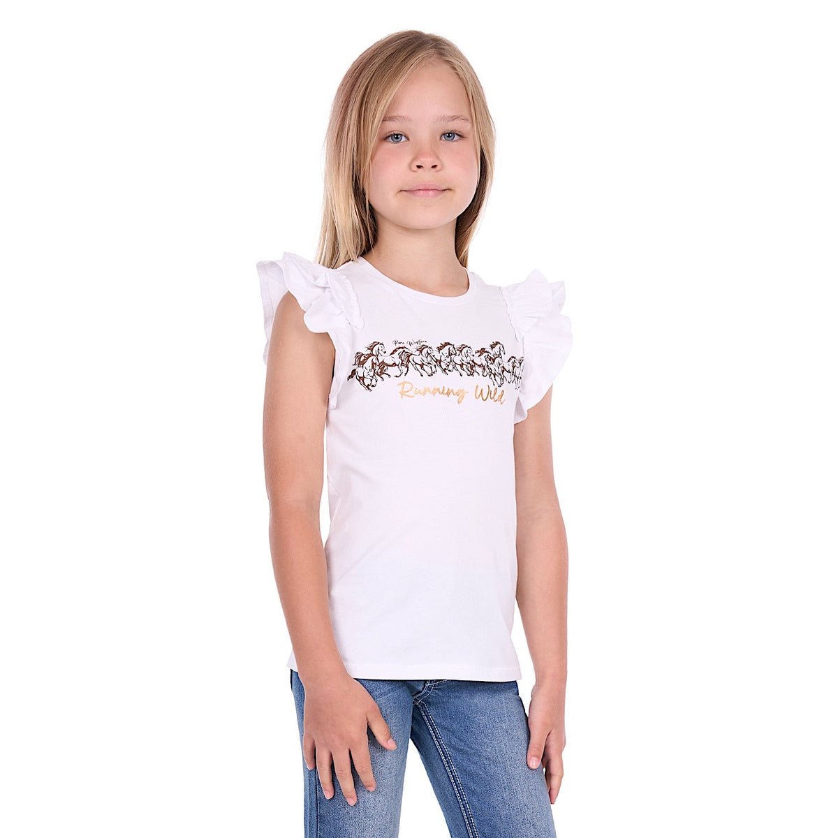Pure Western Girl's Harper Tee - White