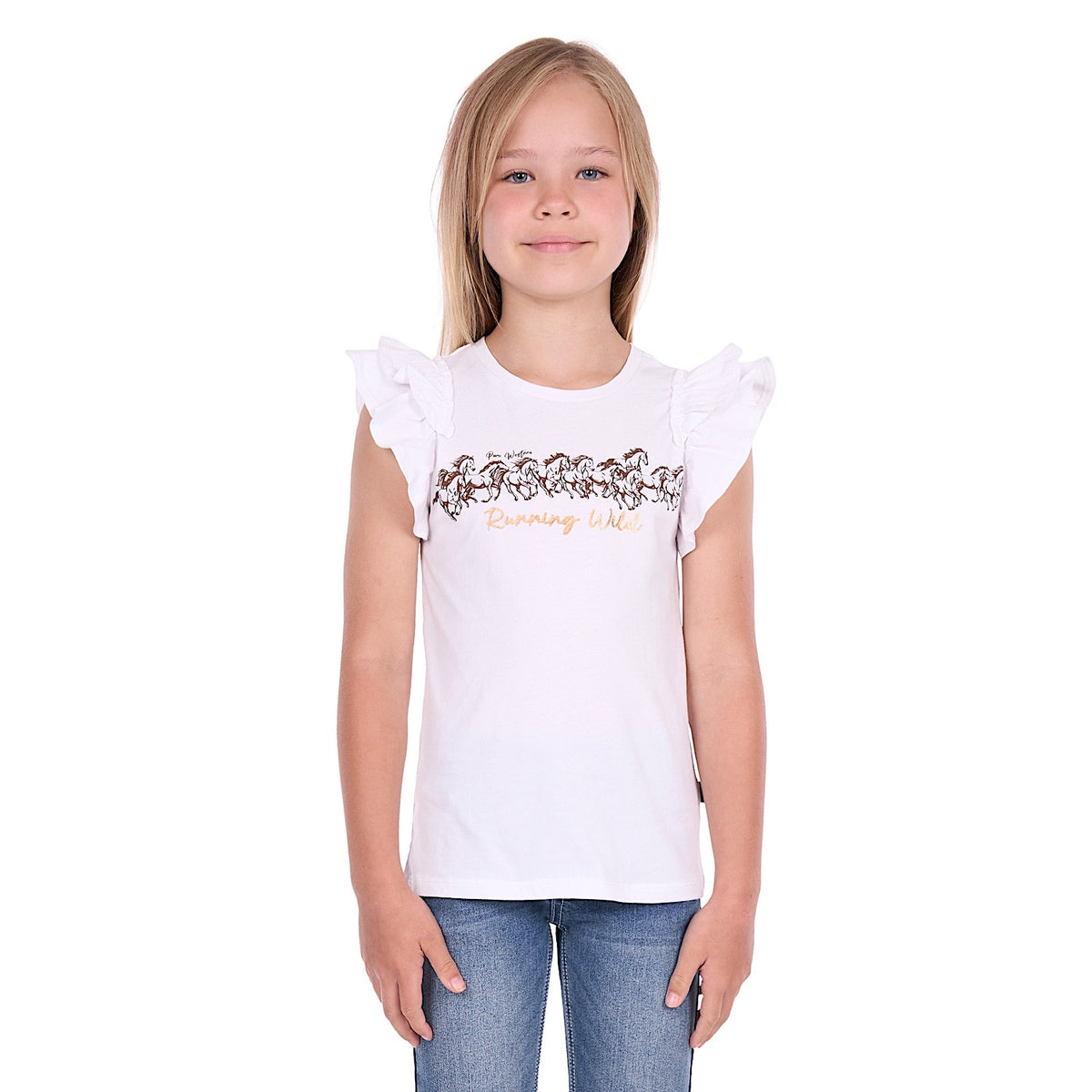 Pure Western Girl's Harper Tee - White