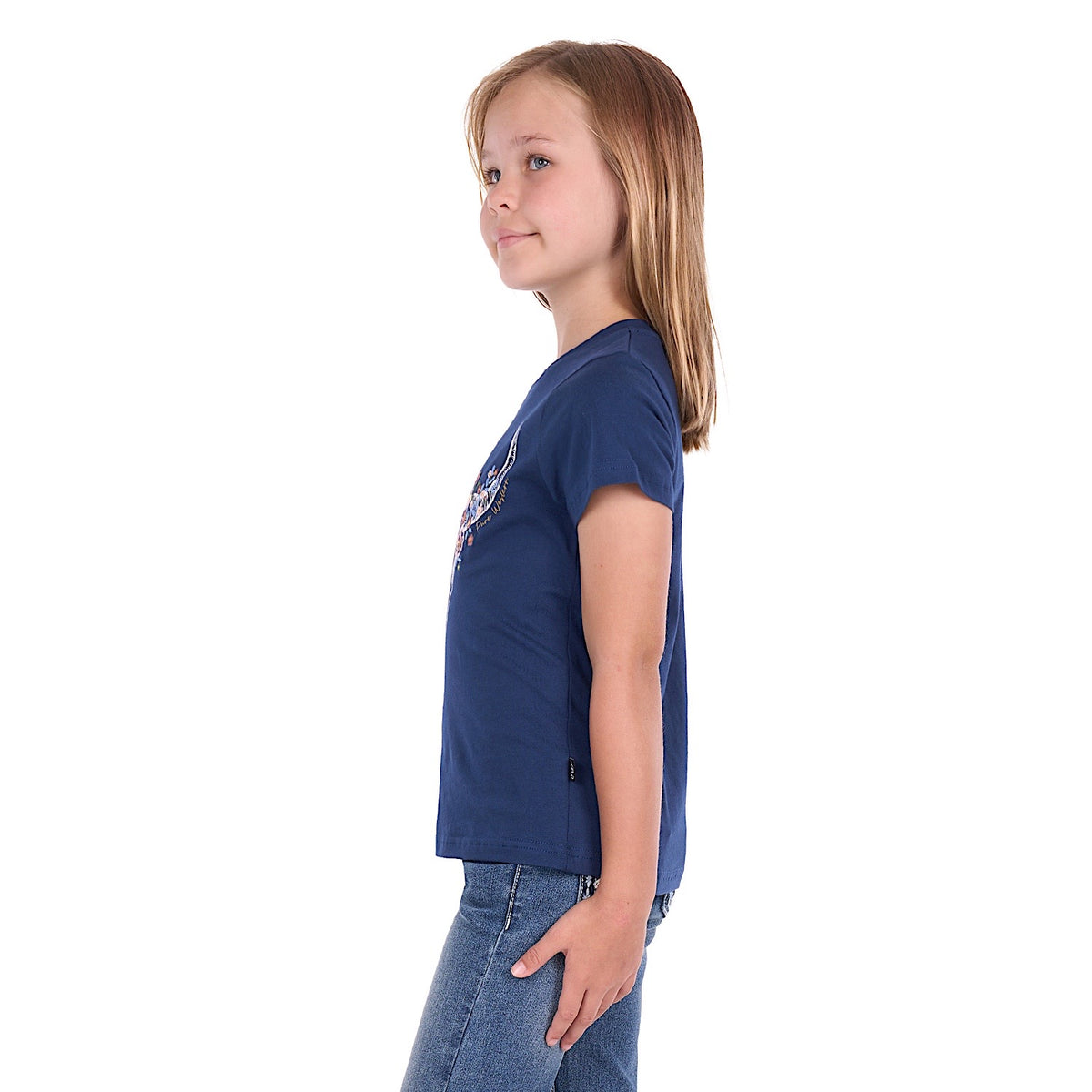 Pure Western Girl's Bindi Tee - Navy