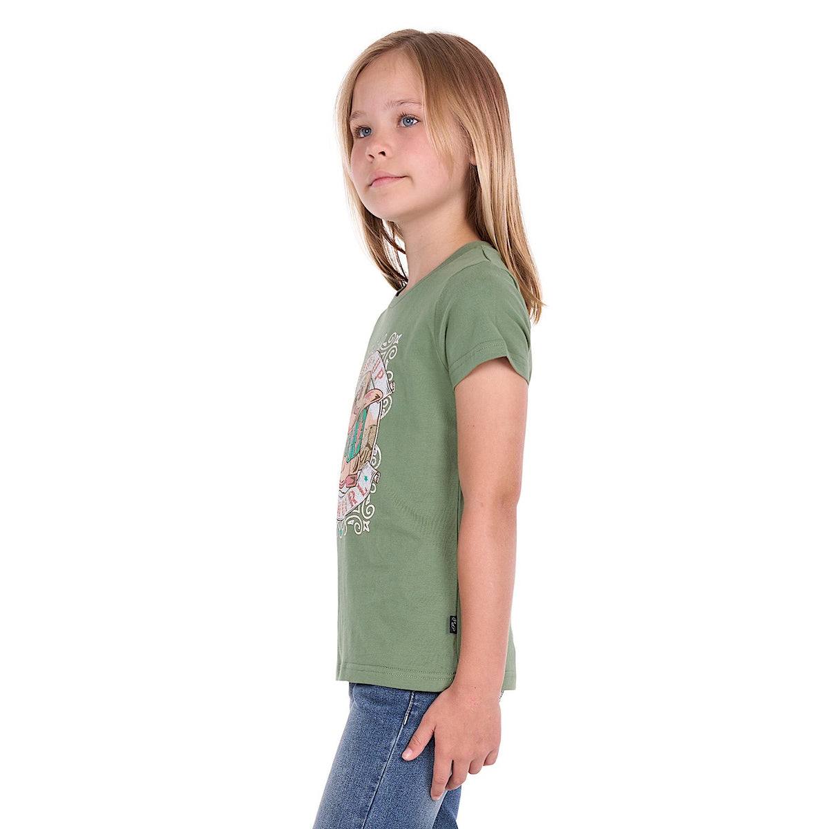 Pure Western Girl's Ella Tee - Moss