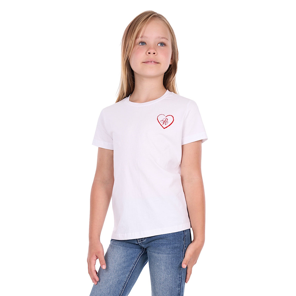 Pure Western Girl's Amelia Relaxed Tee - White