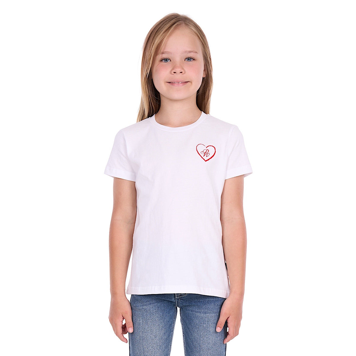 Pure Western Girl's Amelia Relaxed Tee - White