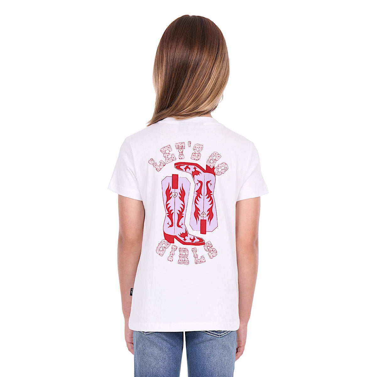 Pure Western Girl's Amelia Relaxed Tee - White