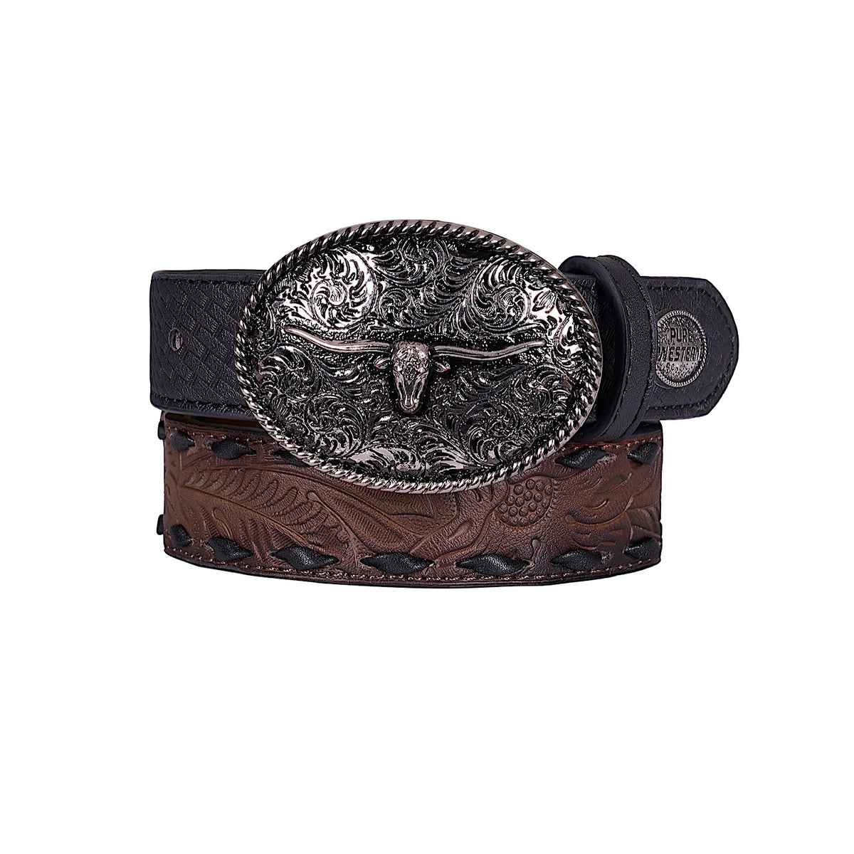 Pure Western Kid's Roderick Belt - Black/Tan