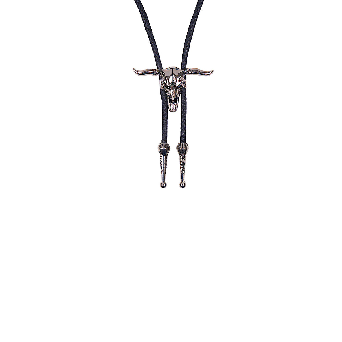 Pure Western Steerhead Bolo Tie - Silver