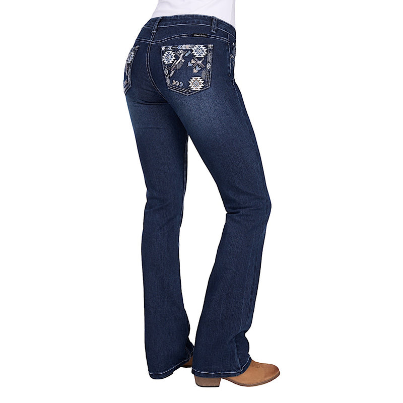 Pure Western Women’s Raven Mid Rise Boot Cut Jean 34L - Evening Sky