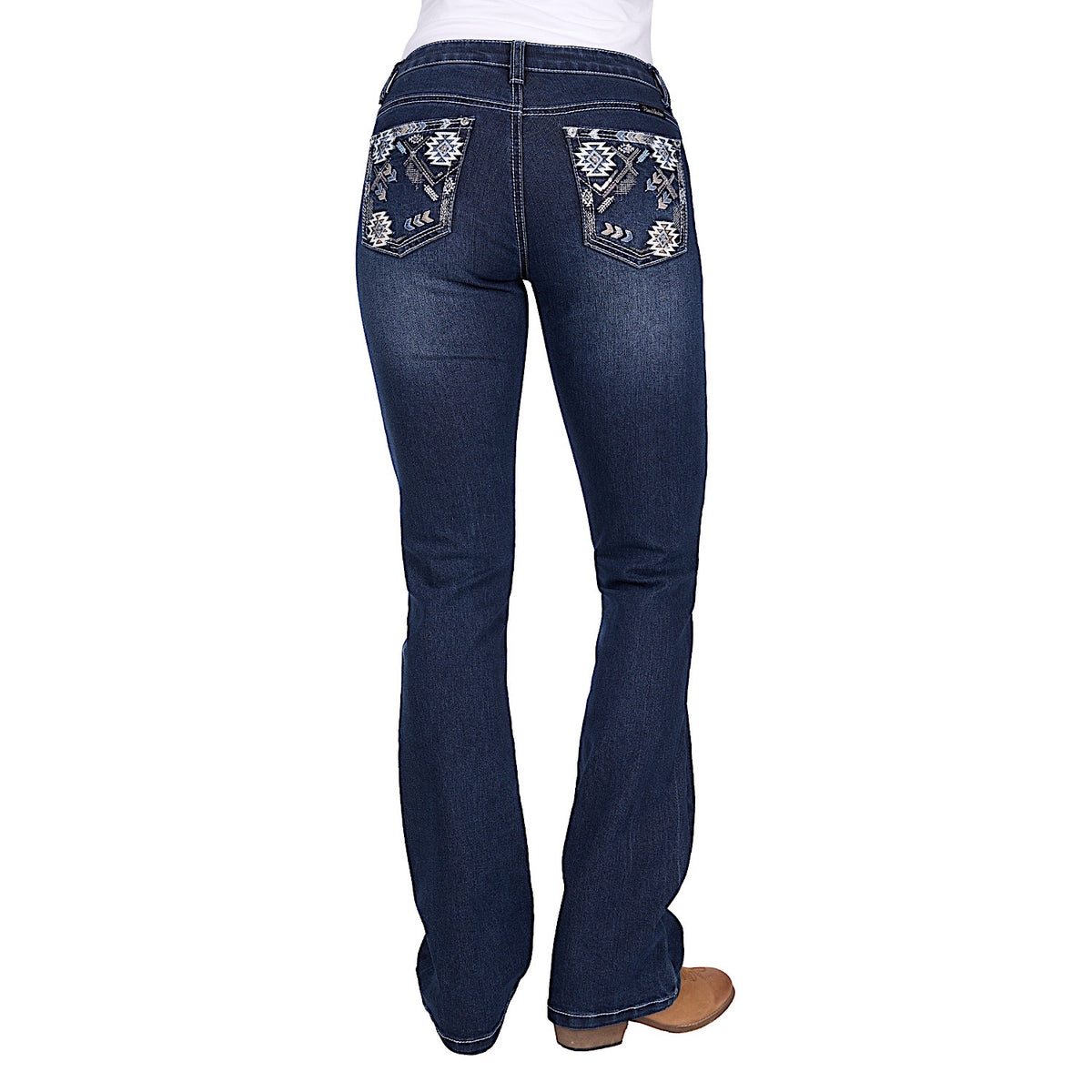 Pure Western Women’s Raven Mid Rise Boot Cut Jean 34L - Evening Sky