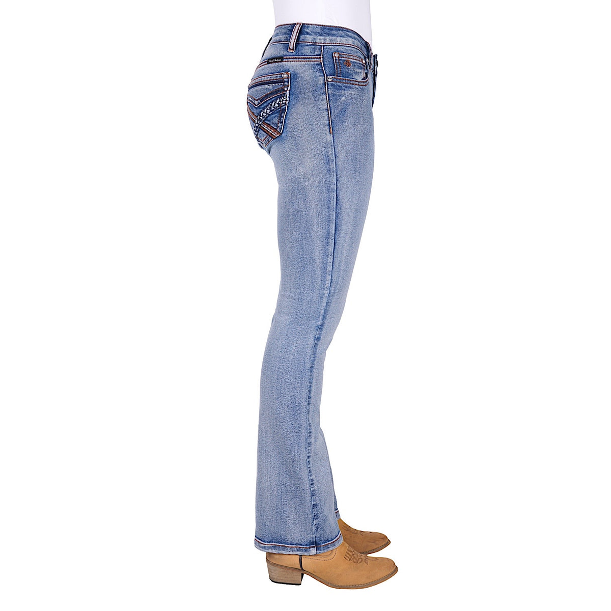 Pure Western Women’s Emily Mid Rise Boot Cut Jean 32L - Moonshine