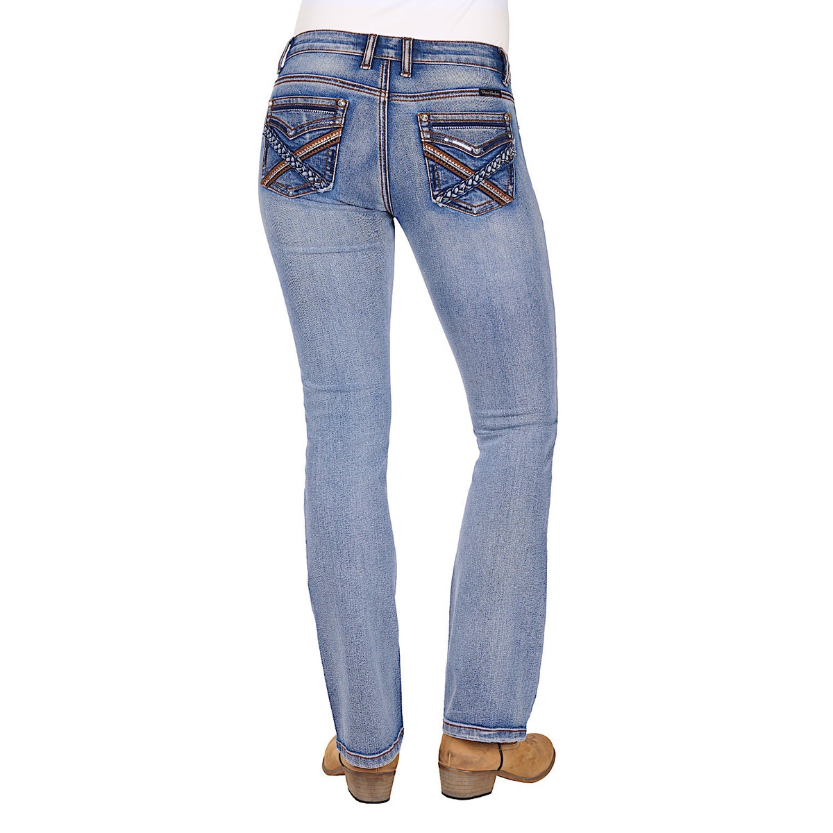 Pure Western Women’s Emily Mid Rise Boot Cut Jean 32L - Moonshine