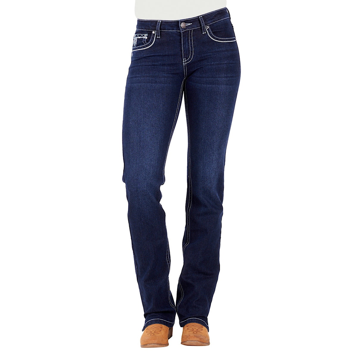 Pure Western Women's Raina Straight Leg Jean-Old Indigo