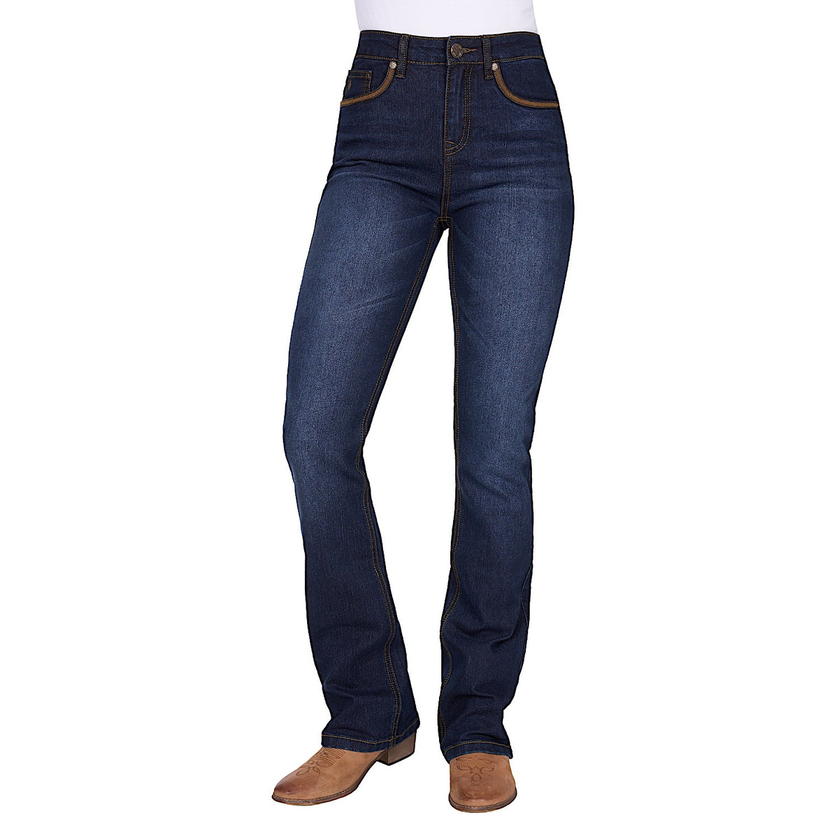 Pure Western Women’s Nova High Rise Boot Cut Jean 34L - Dark Ink