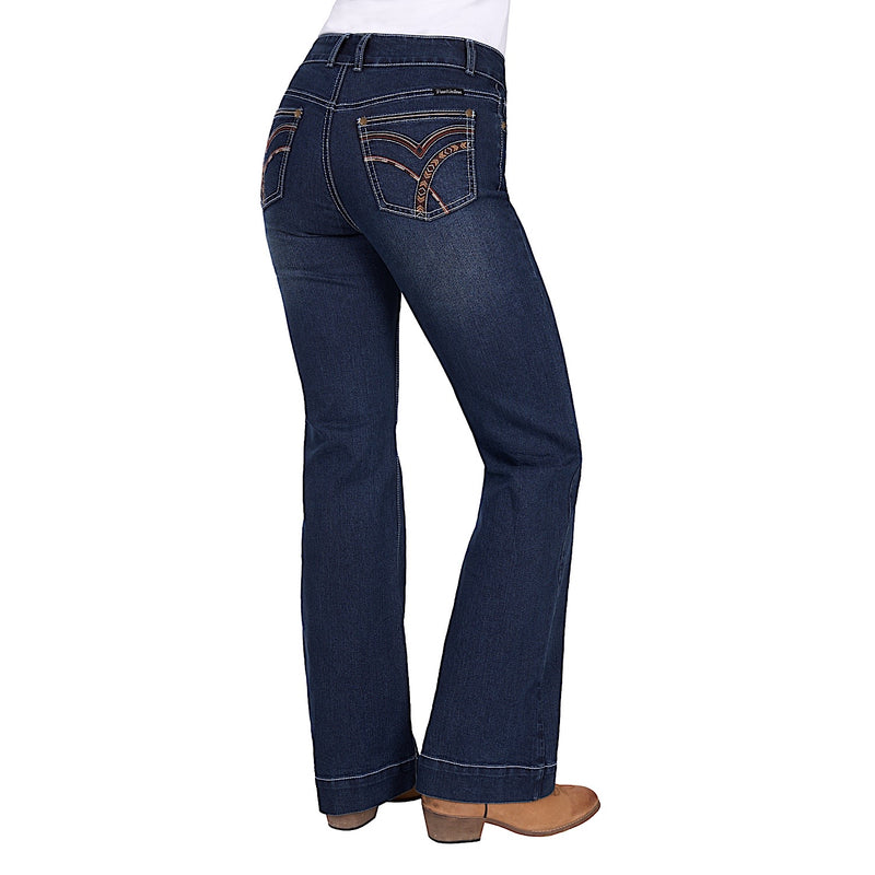 Pure Western Women’s Romy Mid Rise Trouser Jean 32L - Midnight