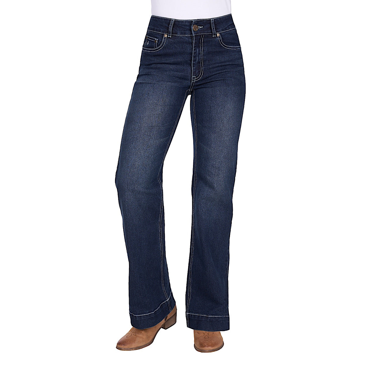 Pure Western Women’s Romy Mid Rise Trouser Jean 32L - Midnight