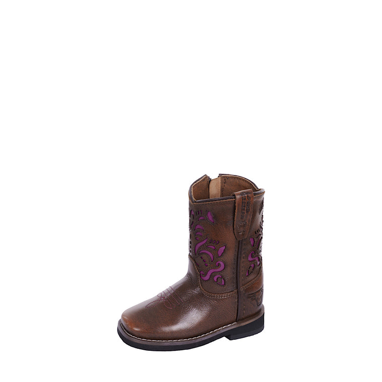 Pure Western TODDLER Ottie Boot Antique Brown/Purple