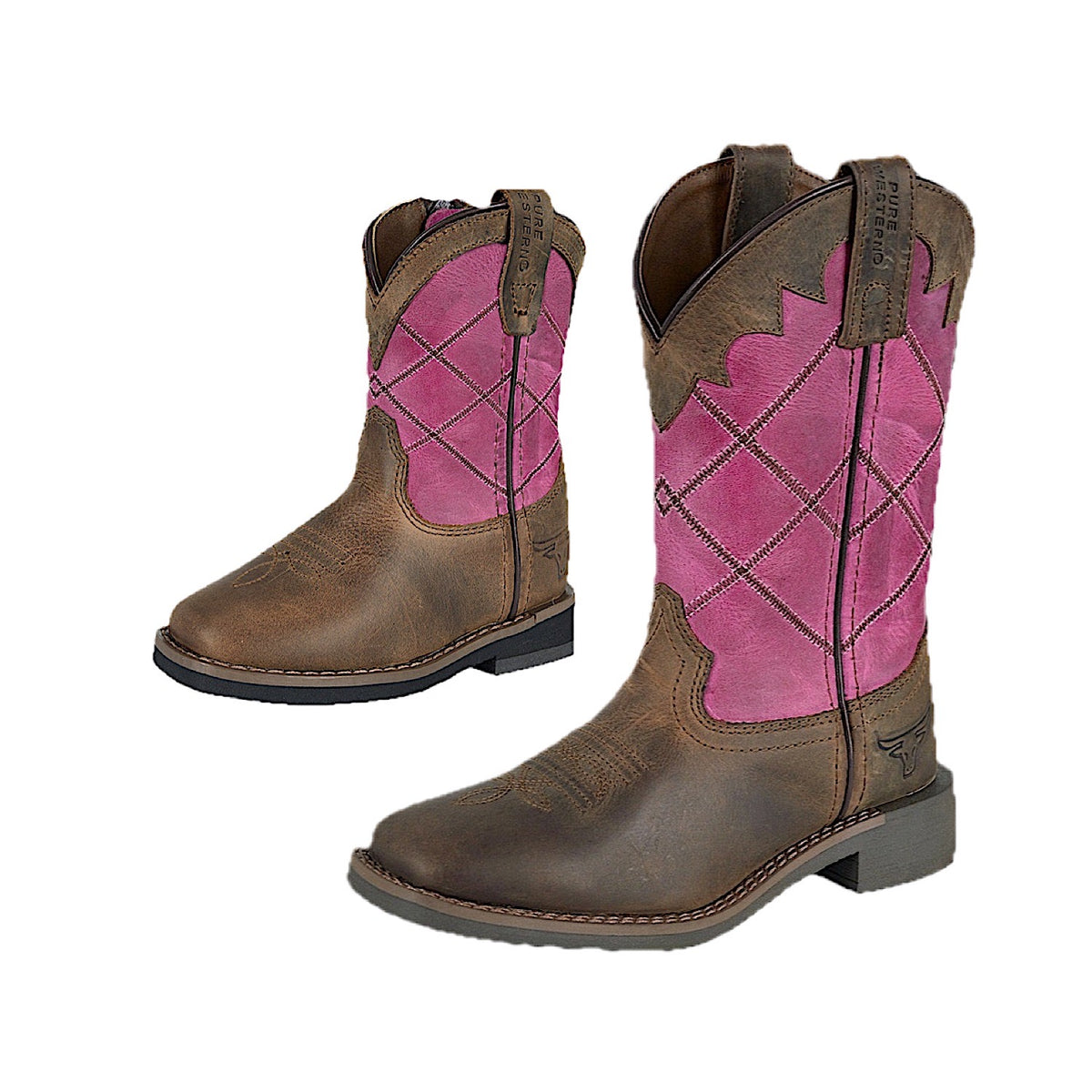 Pure Western Toddler and Children’s Hattie Boot - Bark/Pink