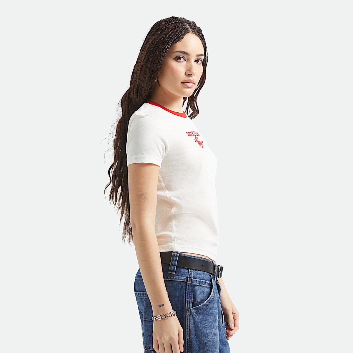 Brixton Women’s Pegasus Slim Crew T-Shirt - Vintage White
