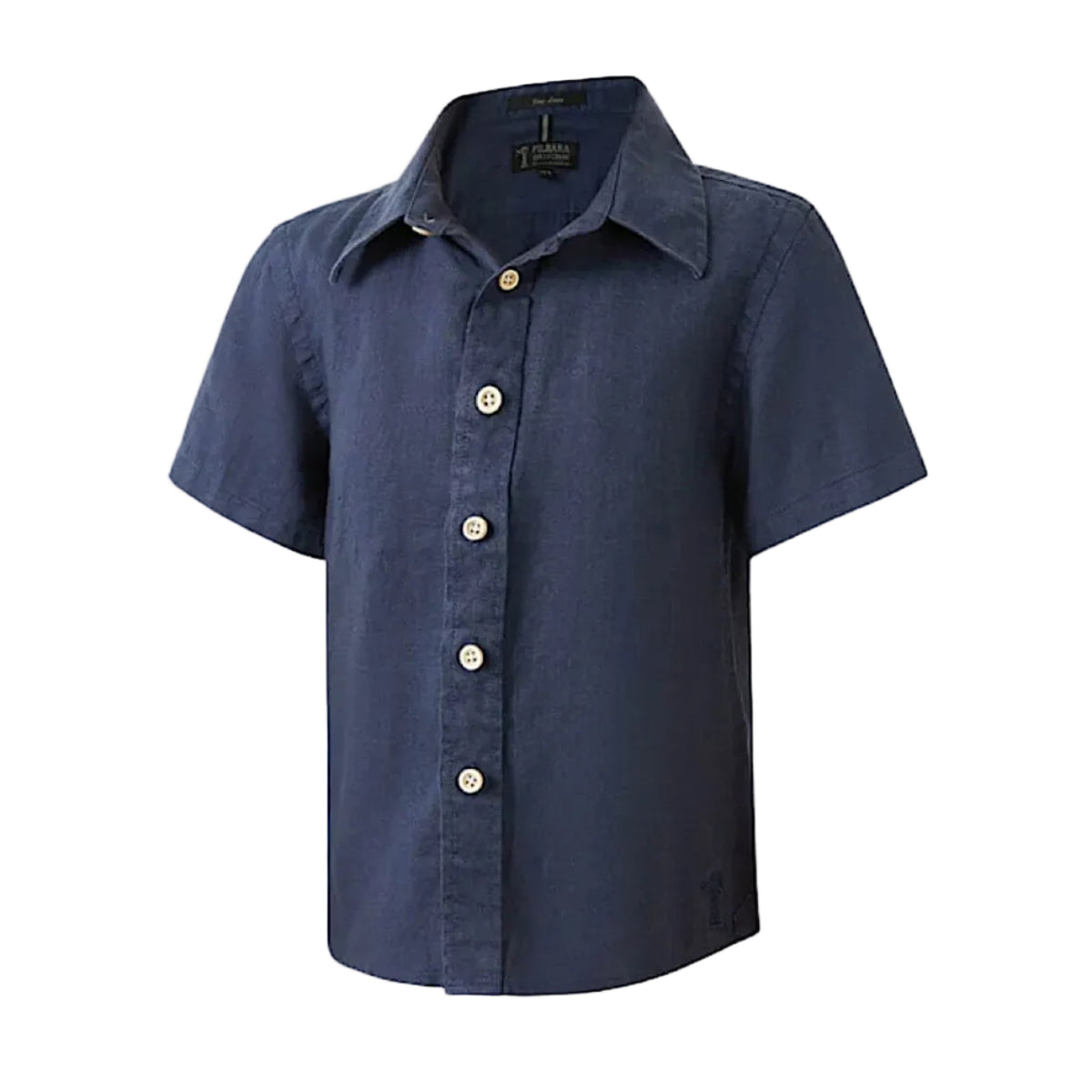 Pilbara Kids Linen Short Sleeve Shirt - Navy