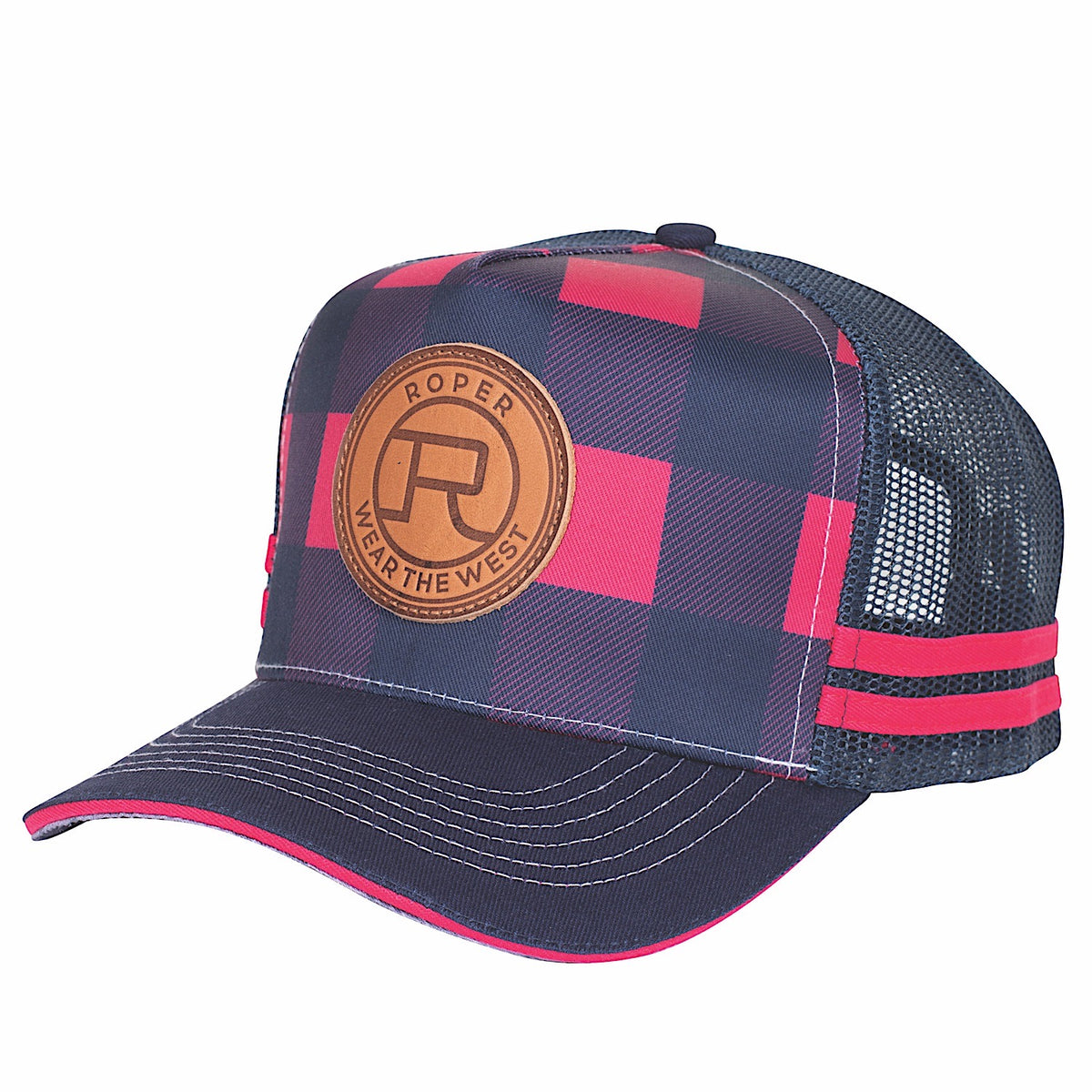 Roper Trucker Cap - Raspberry / Navy
