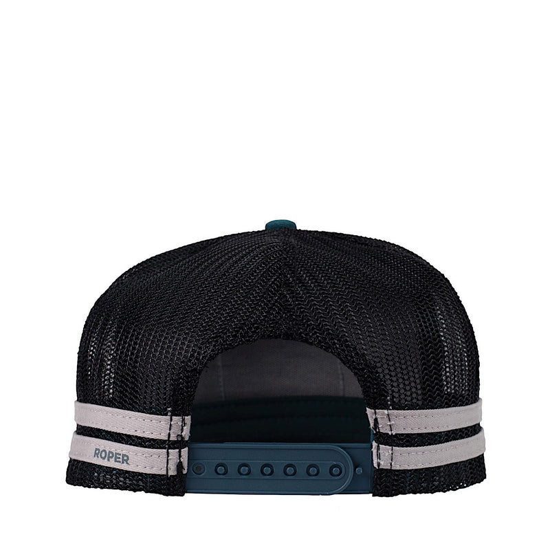 Roper Bull Skull Trucker Cap - Petrol
