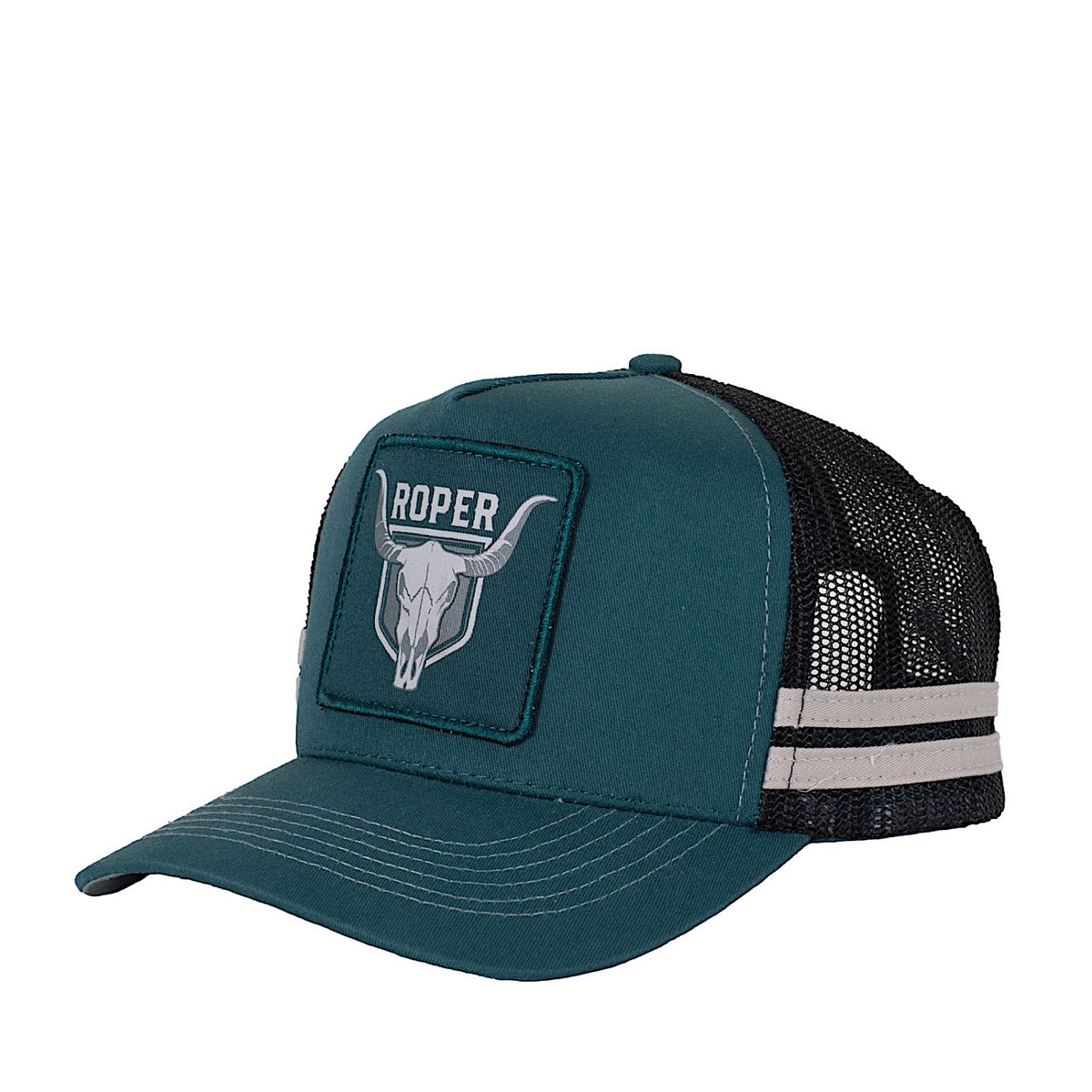 Roper Bull Skull Trucker Cap - Petrol