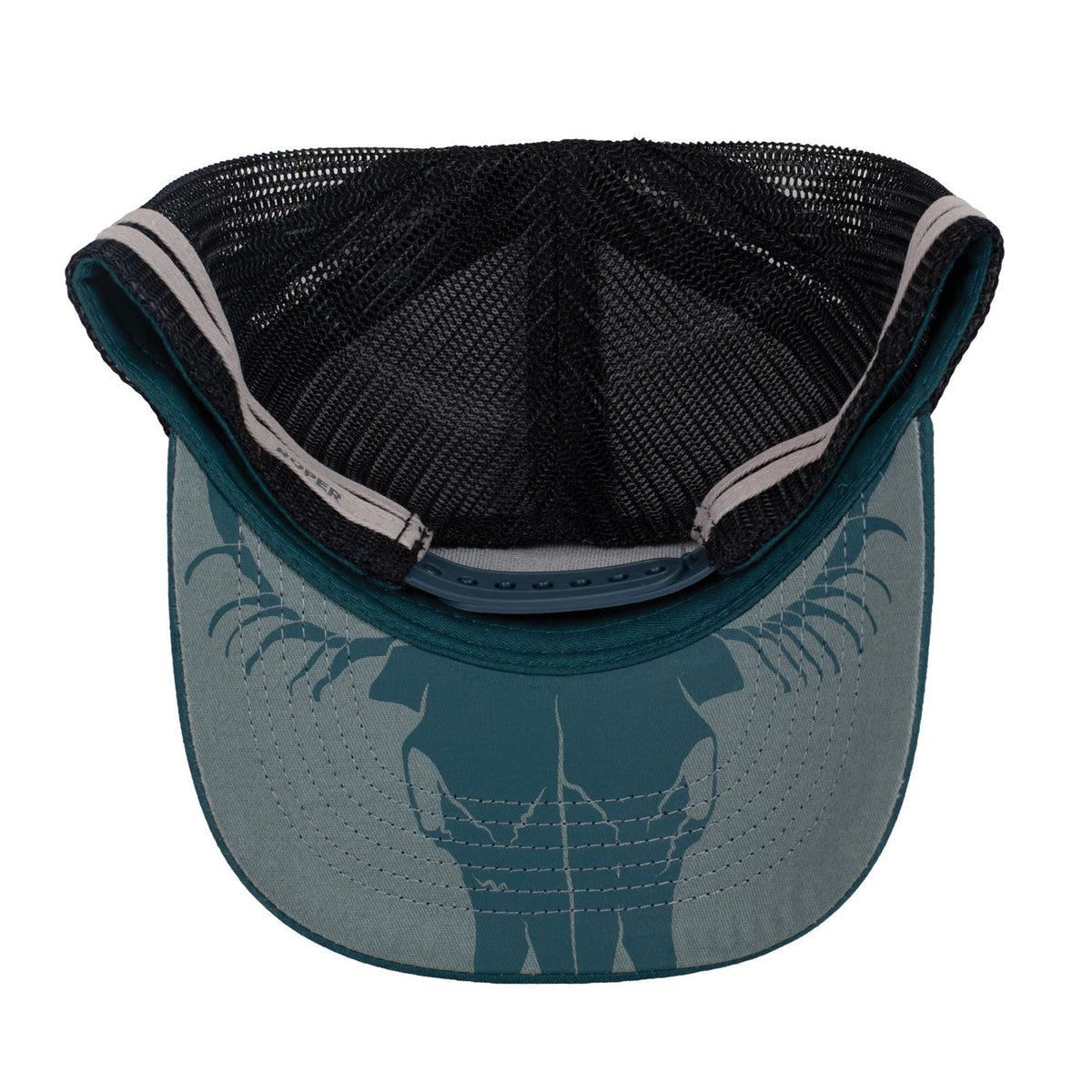 Roper Bull Skull Trucker Cap - Petrol