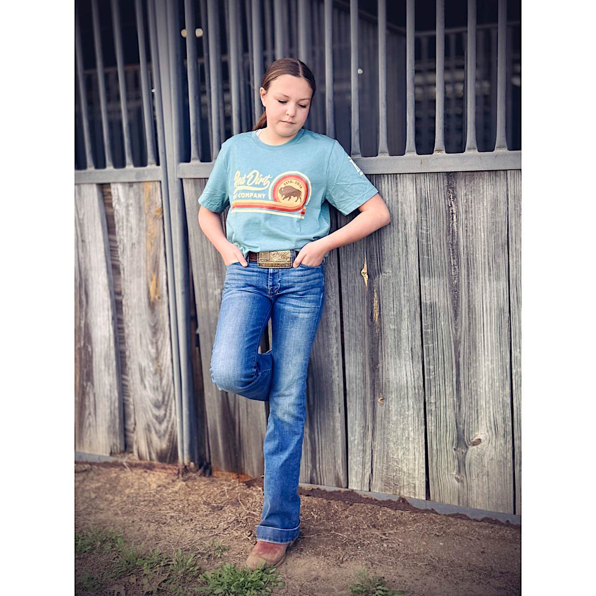 Red Dirt Hat Co Surf Side T-Shirt - Heather Blue Lagoon
