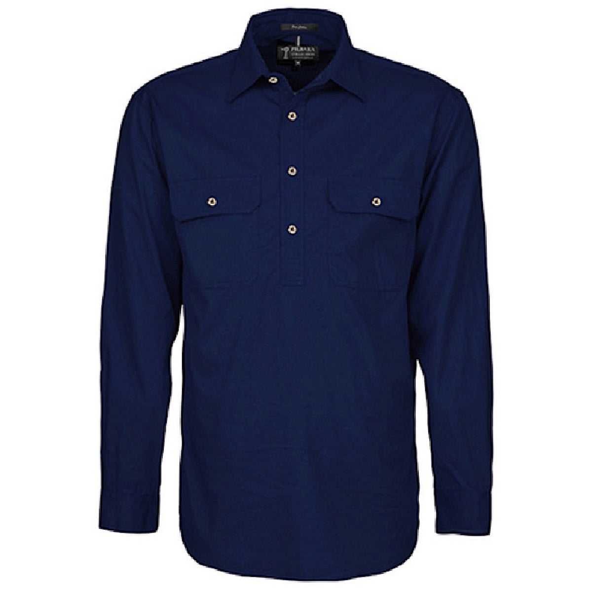Pilbara Men’s Closed Front L/S Shirt French Navy