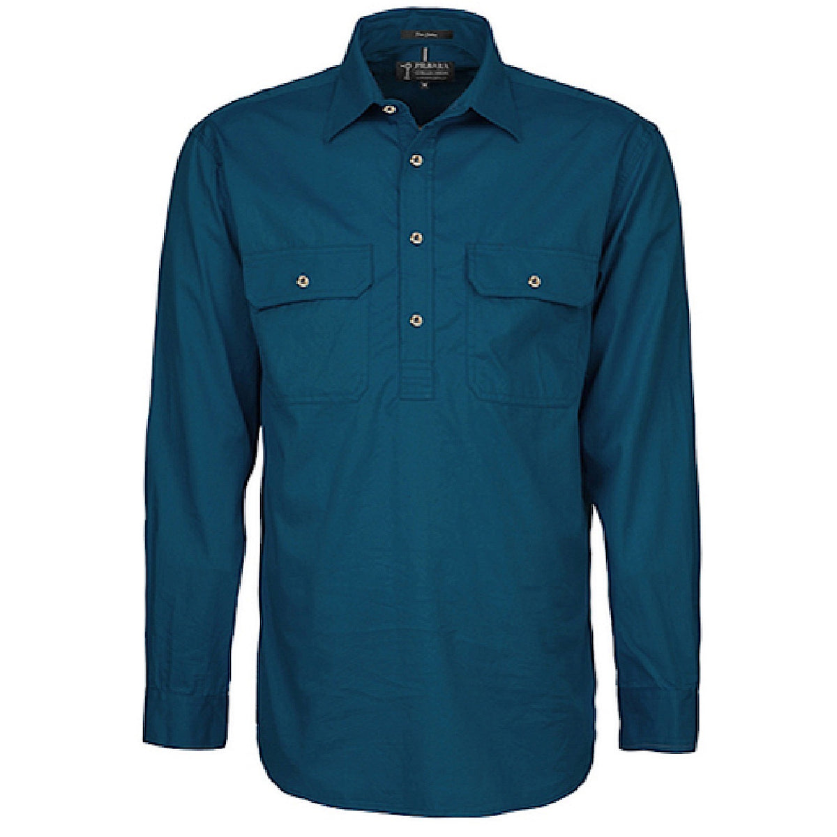 Pilbara Men's Heavy Weight Closed Front L/S Shirt - Diesel