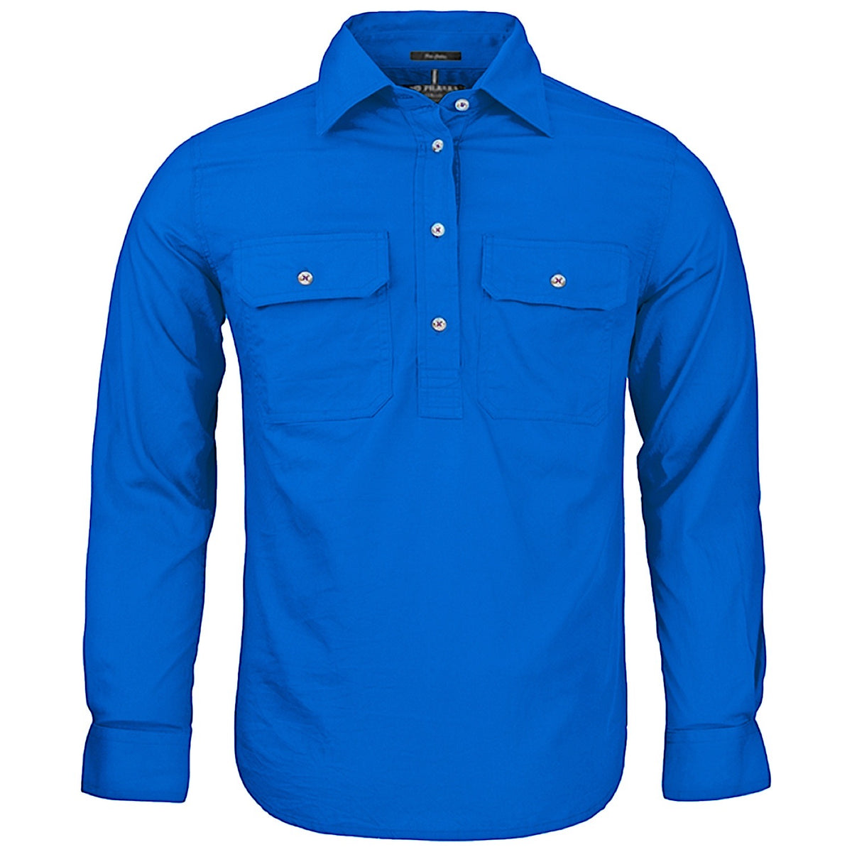 Pilbara Kid's Closed Front Shirt - Cobalt Blue