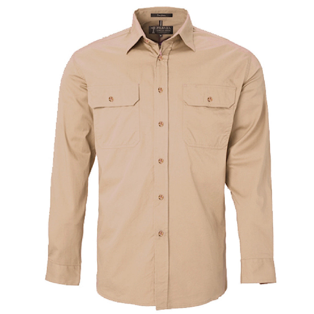 Pilbara Men’s Open Front L/S Shirt Clay