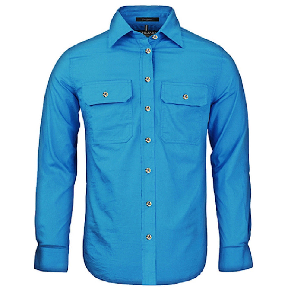 Pilbara Women's Open Front L/S Shirt - Azure