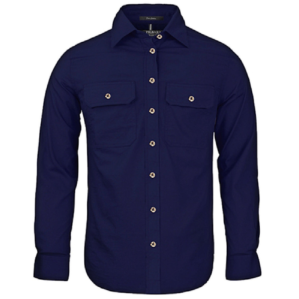 Pilbara Women’s Open Front L/S Shirt - French Navy