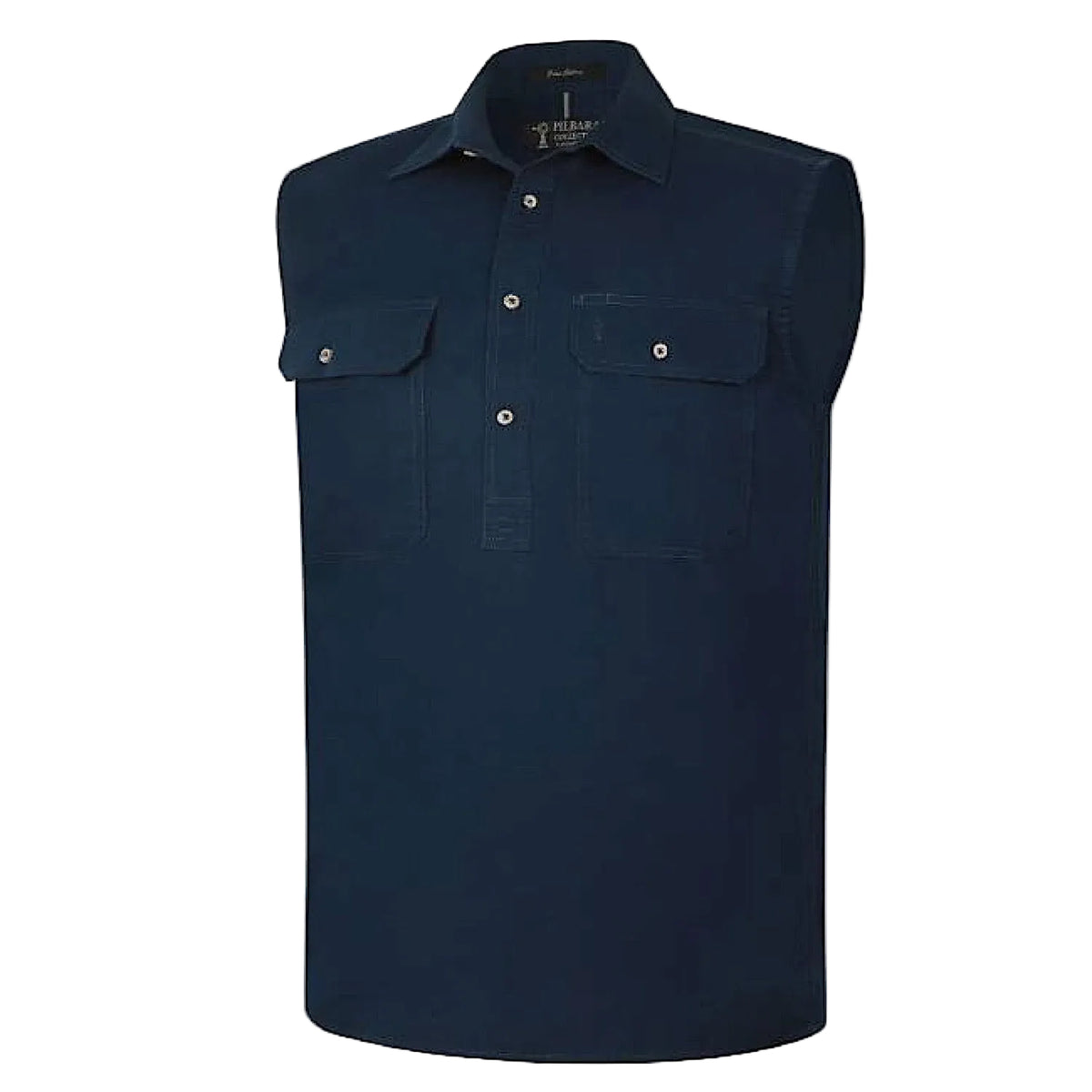 Pilbara Men’s Closed Front Sleeveless Shirt - French Navy
