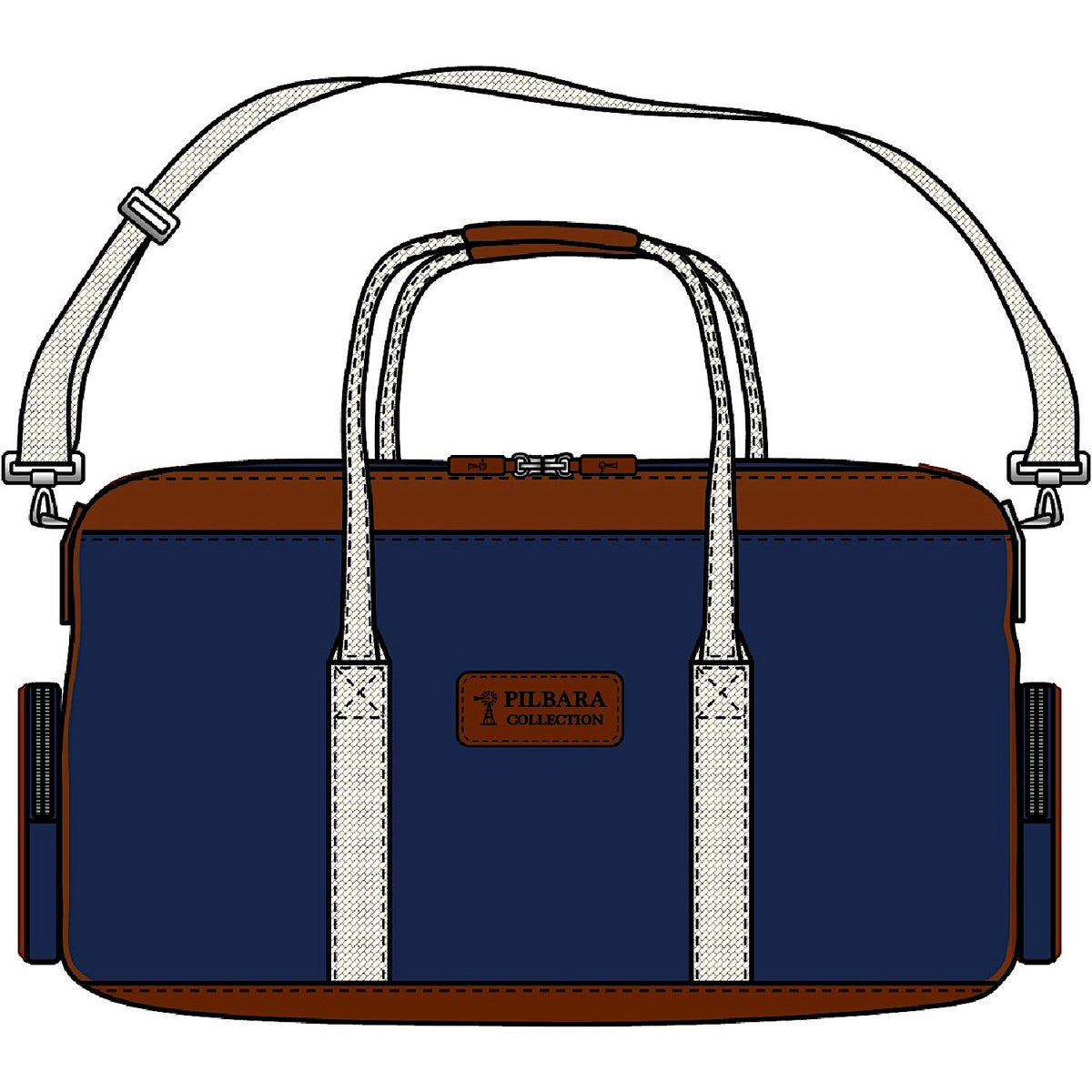 Pilbara Canvas Long-Weekender Bag - Blue
