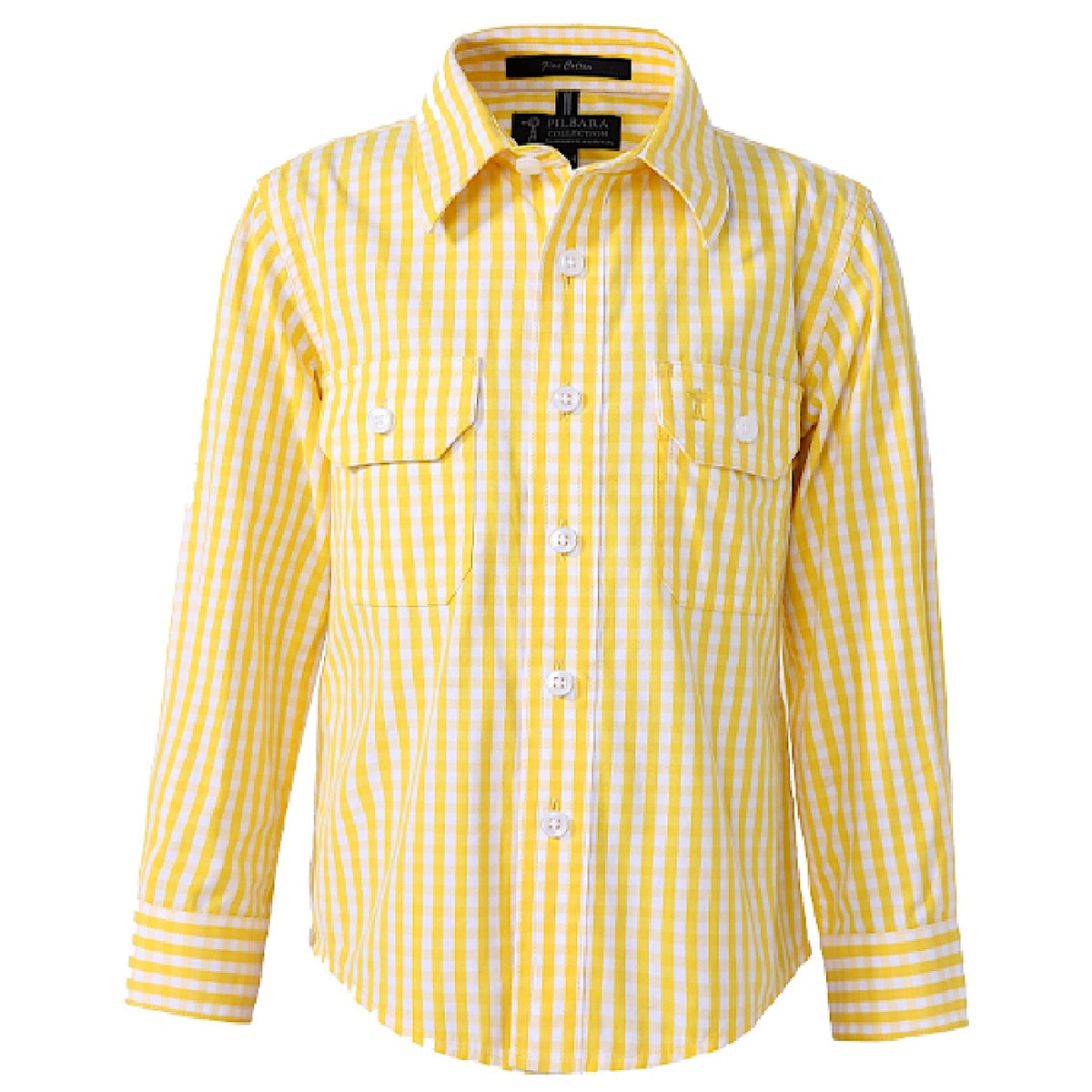 Pilbara Kid’s Shirt - Yellow / White Check