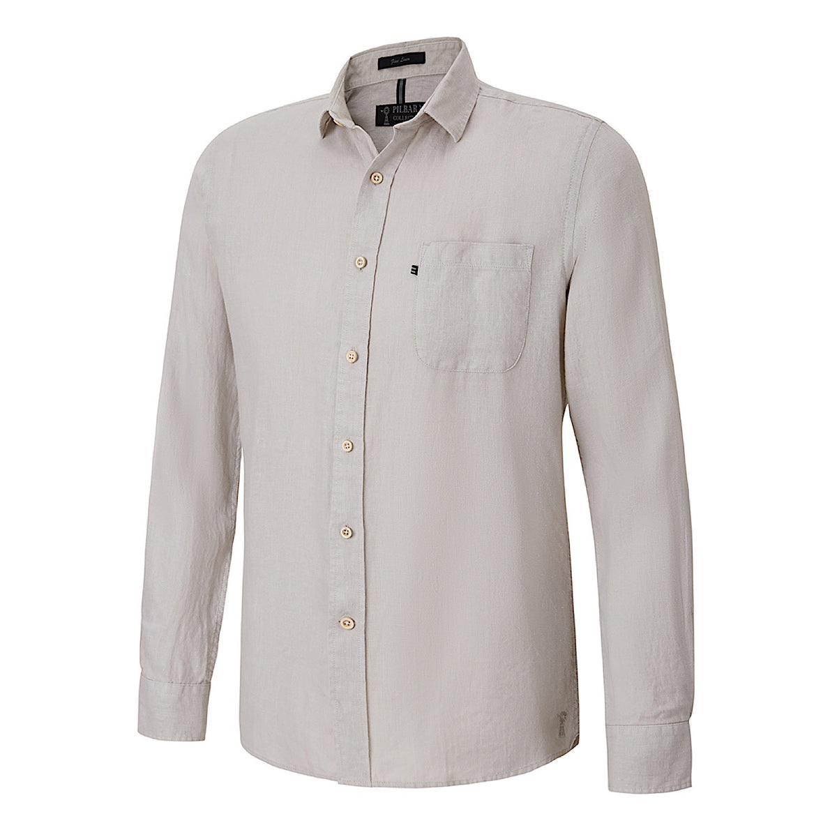 Pilbara Men’s Linen L/S Shirt - Flax