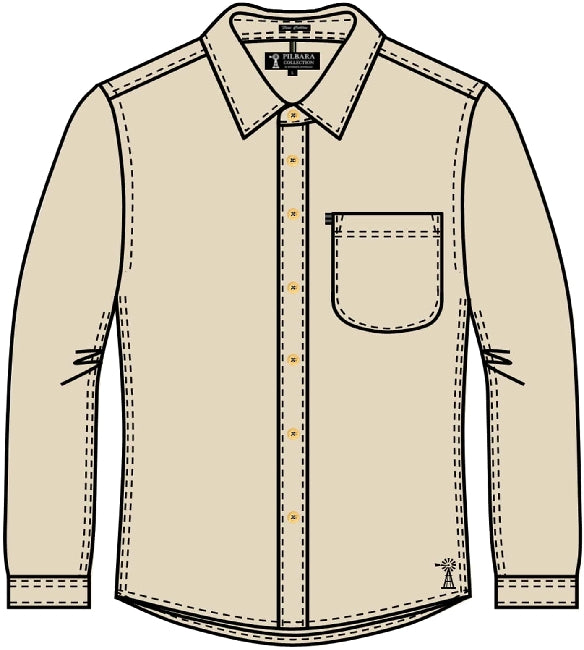 Pilbara Men’s Classic Fit Linen Shirt - Stone