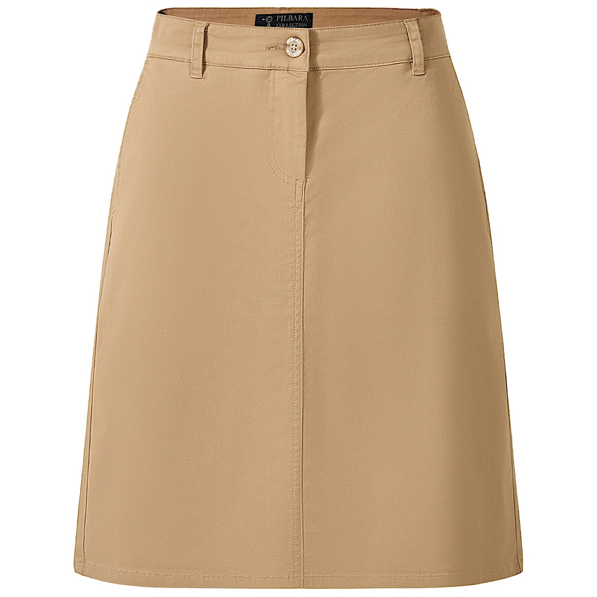Pilbara Women’s Daphne Chino A-Line Skirt - Caramel