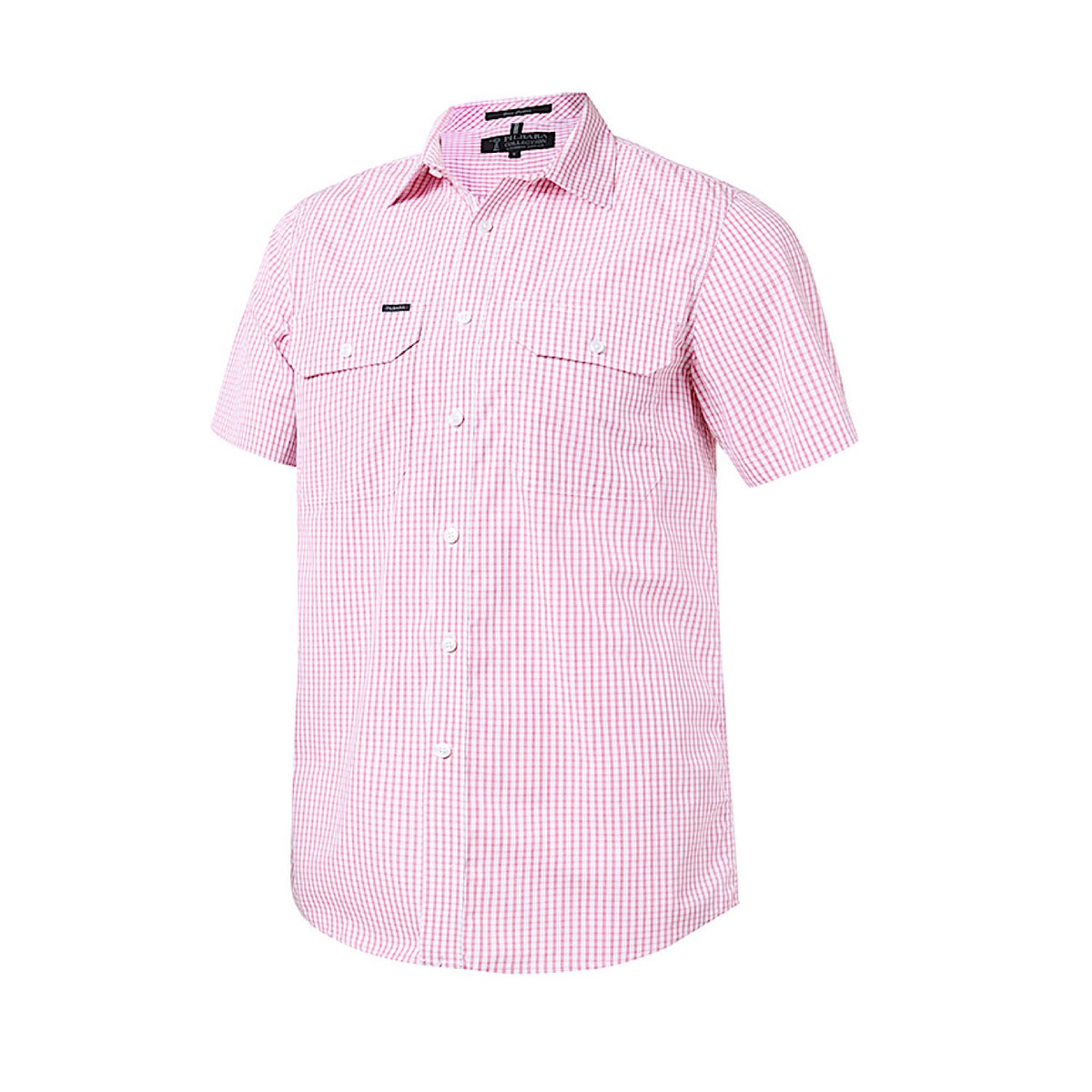 Pilbara Men’s S/S Shirt - Red/White Check
