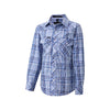 Pilbara Kid's Western Snap Button Shirt - Blue / Navy / White