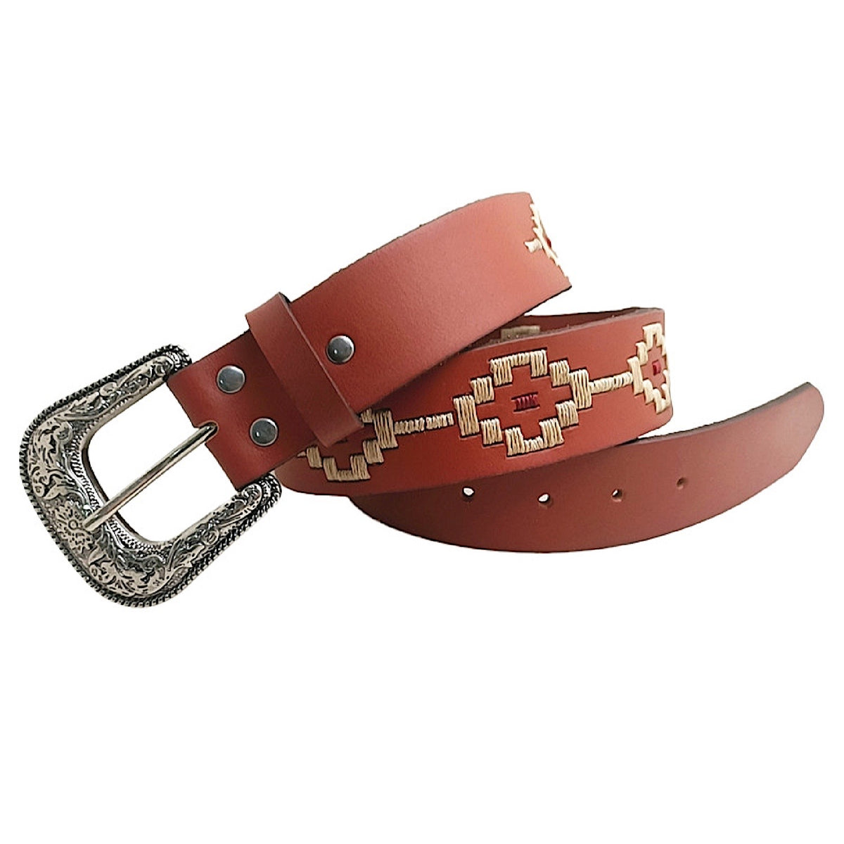 Pilbara Western Kid’s Dress Buckle Navajo Belt - Tan