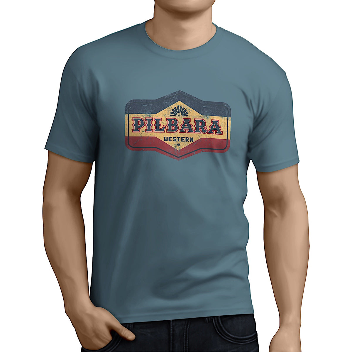 Pilbara Mens Oil Can T-Shirt - Slate