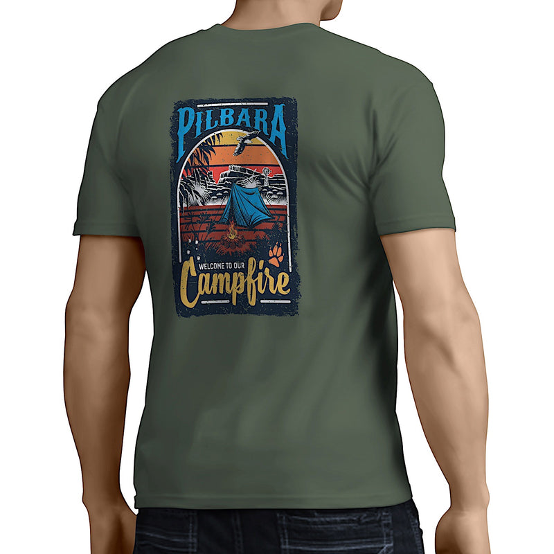 Pilbara Men’s Campfire T-Shirt - Light Olive