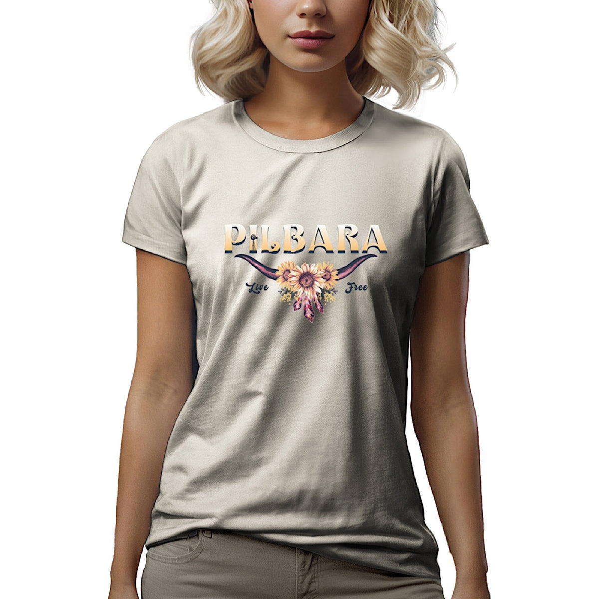 Pilbara Women's Live Free T Shirt - Scour