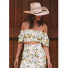 Ringers Western Women's Rosabel Shirred Top - White Yellow Roses