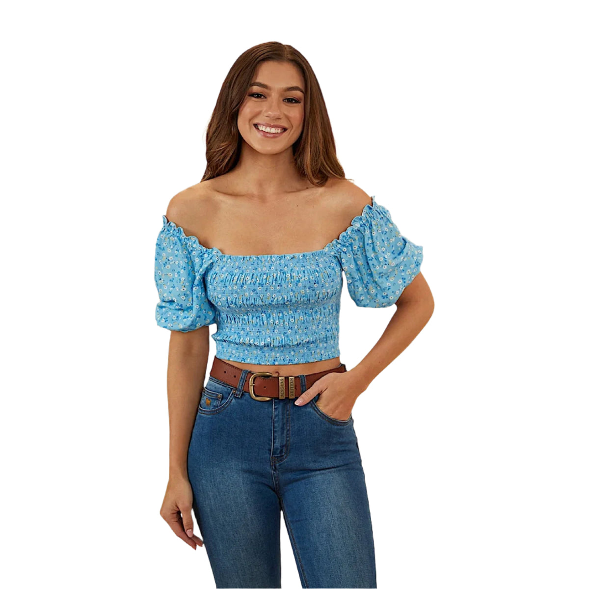 Ringers Western Women’s Rosabel Shirred Top - Blue