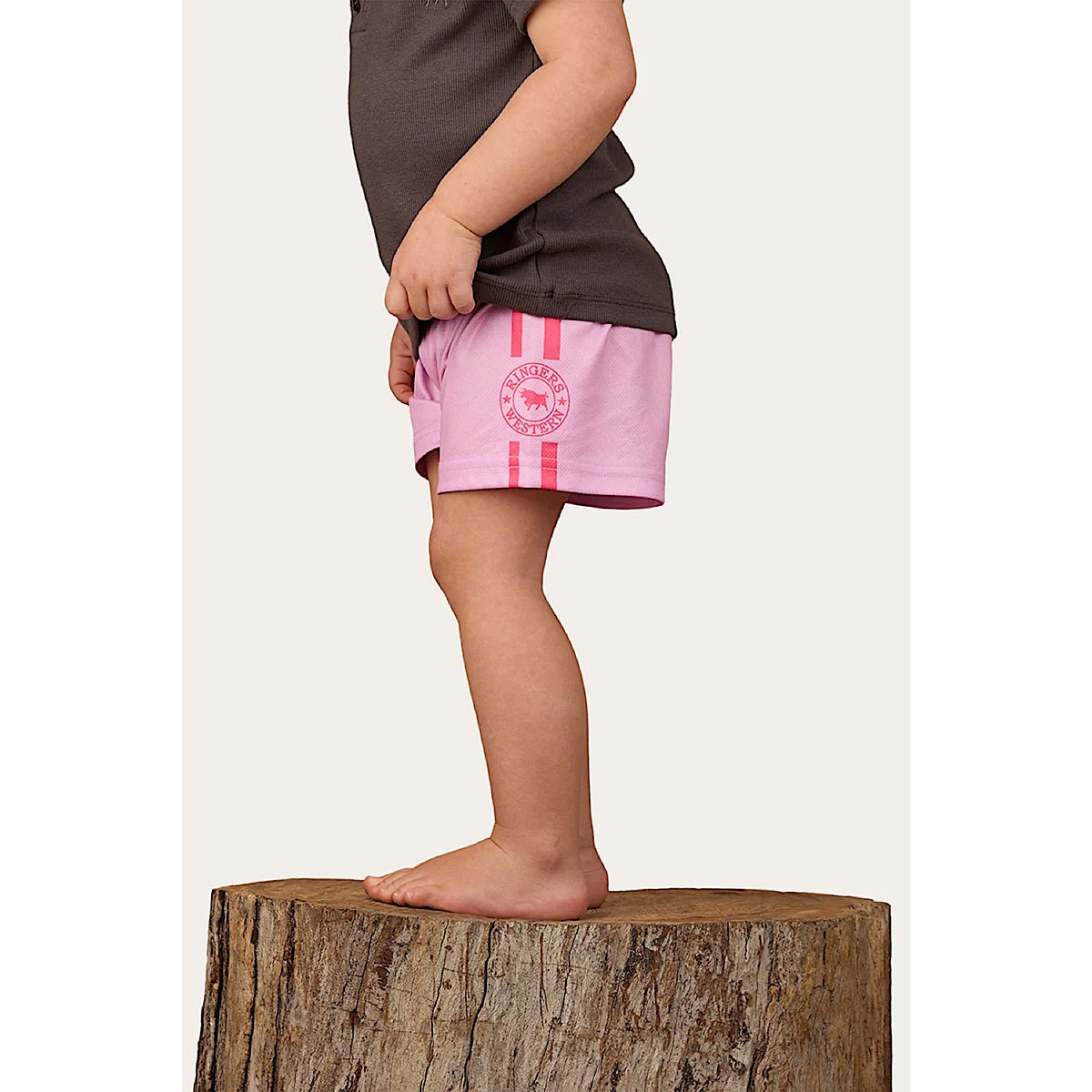 Ringers Western Babies Footy Short - Pastel Pink/Candy