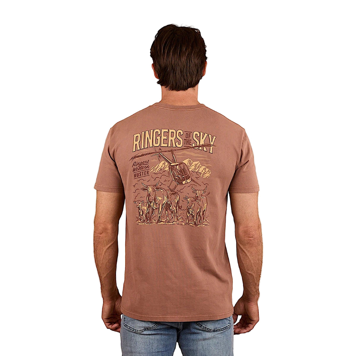 Ringers Western Men's Ringers of the Sky Stock Fit T-Shirt - Saddle Brown