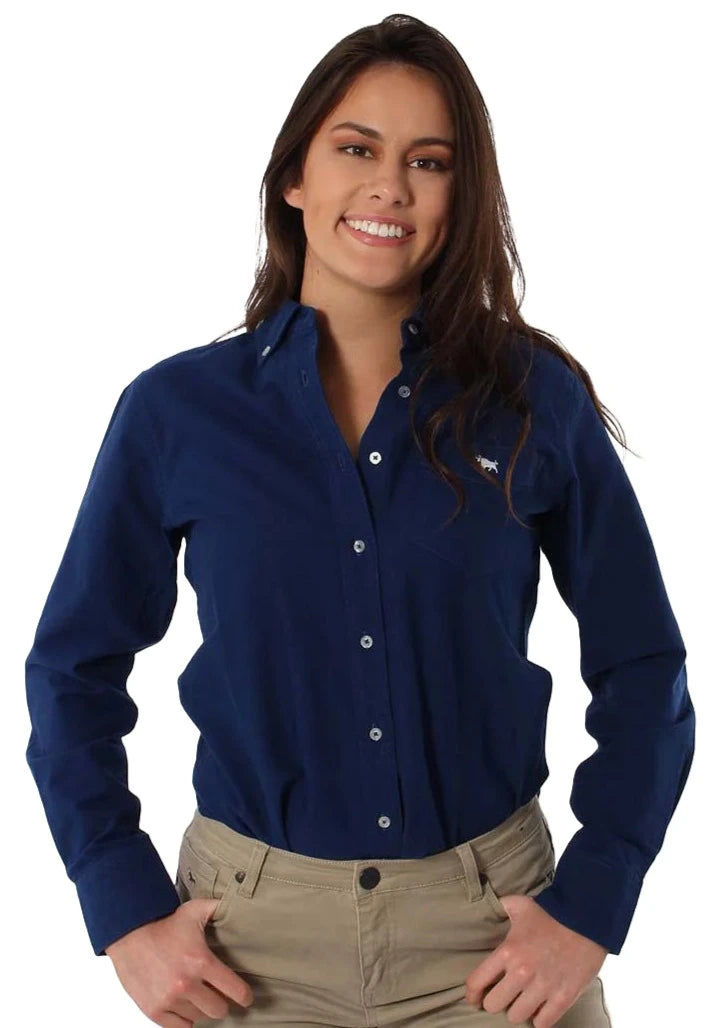 Ringers Western Womens Cambridge Slim Fit Oxford Shirt - Navy